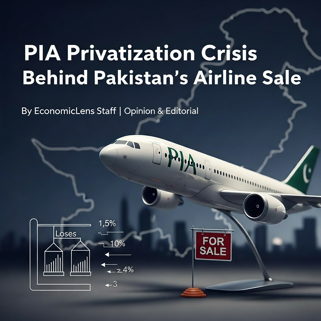 PIA aircraft shown for sale illustrating the privatization crisis behind Pakistan’s national airline